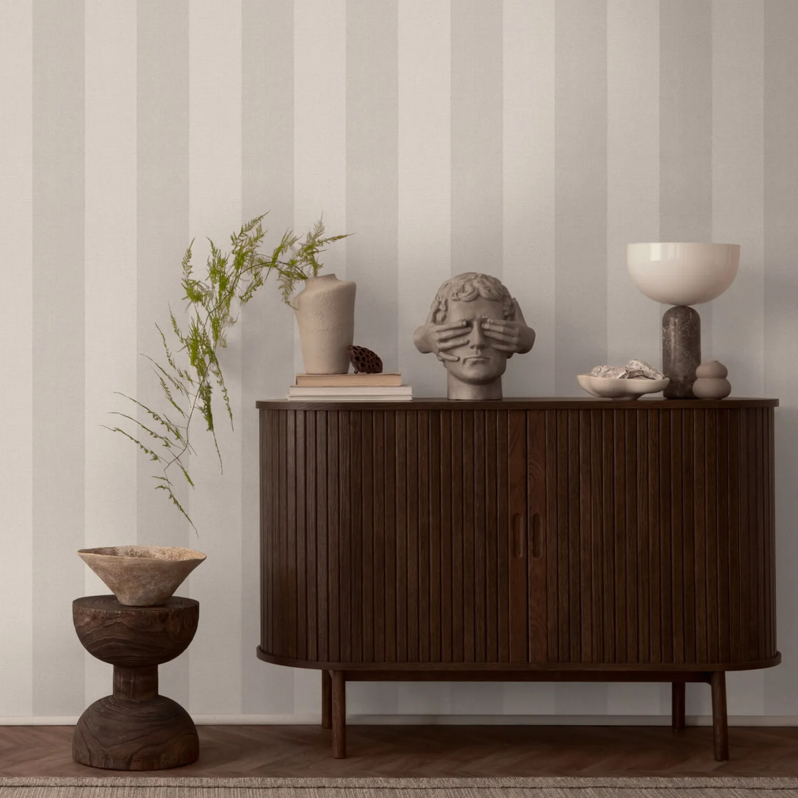 Vliestapete Streifen Struktur Grau Beige 3979-73