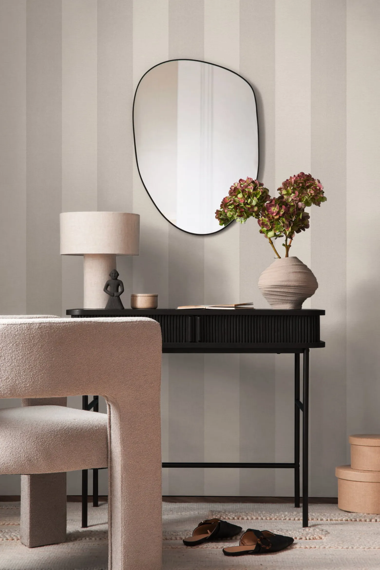 Vliestapete Streifen Struktur Grau Beige 3979-73