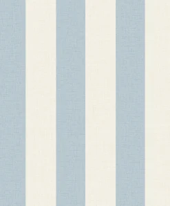 Vliestapete Streifen Textil Optik Creme Blau MN4007
