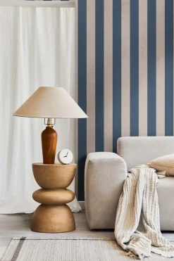 Vliestapete Streifen Textiloptik Beige Blau 78226-5