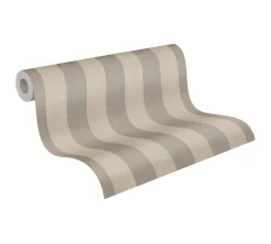 Vliestapete Streifen Textiloptik Beige Grau 78226-4