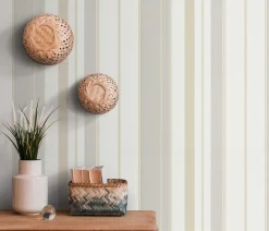 Vliestapete Streifen weiß grau beige 10139-31