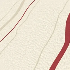 Vliestapete Streifen Wellen Creme Rot Glanz 95873-1