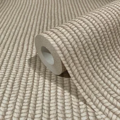 Vliestapete Strick Muster 3D-Optik Beige Braun 47484