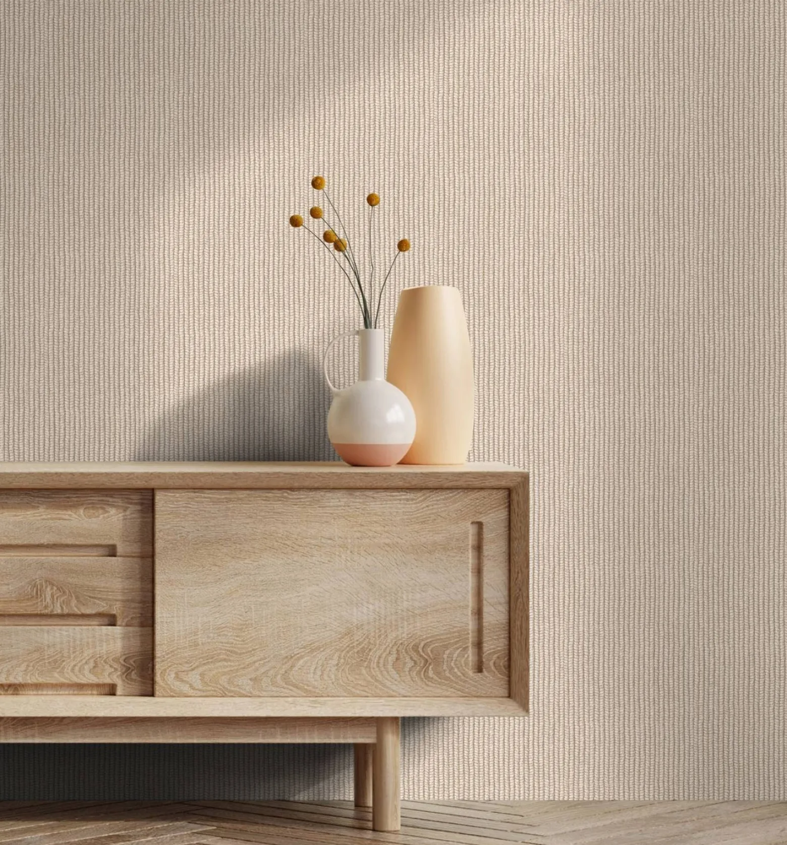 Vliestapete Strick Muster 3D-Optik Beige Braun 47484