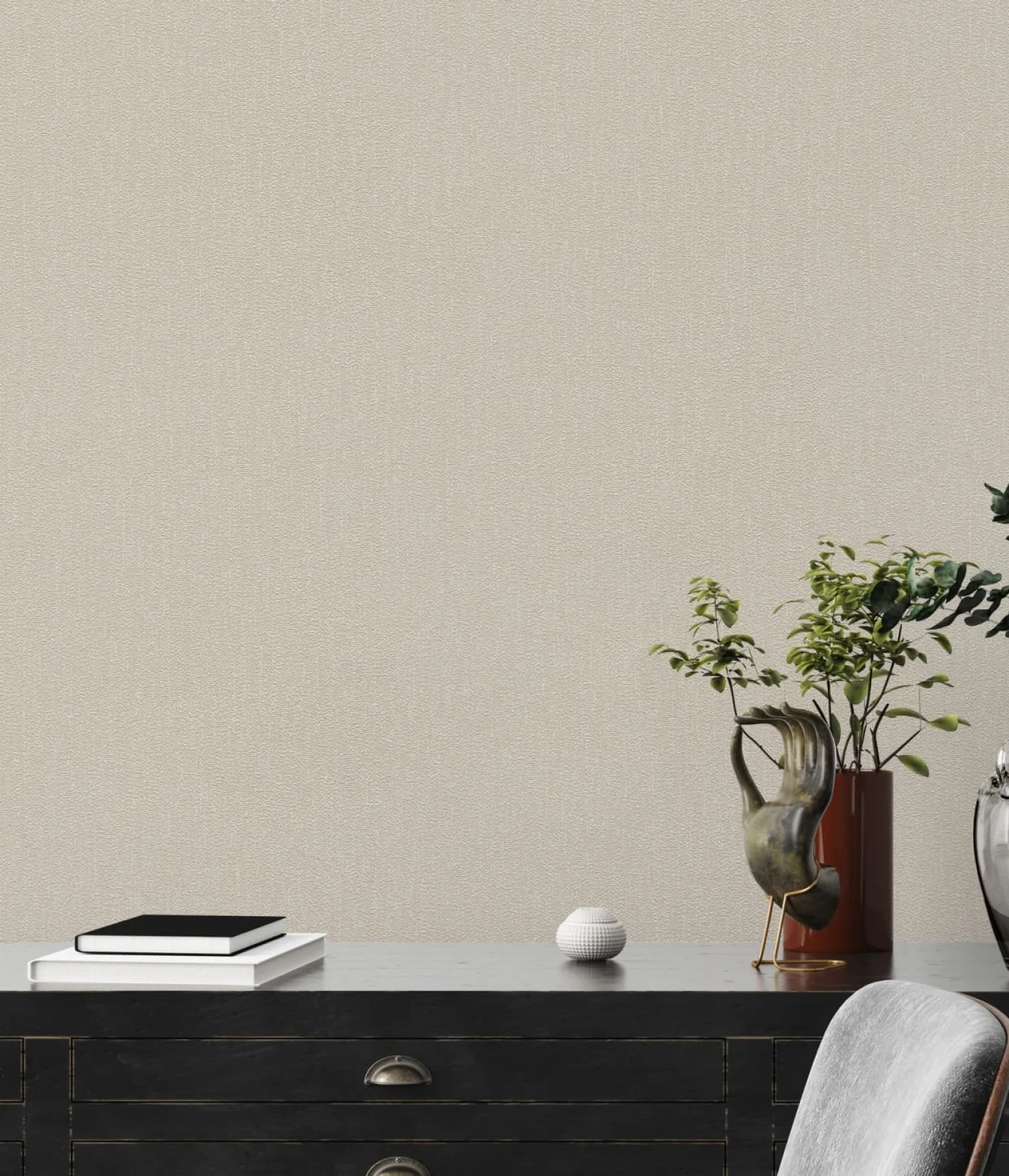 Vliestapete Struktur Beige Silber Metallic 39026-2