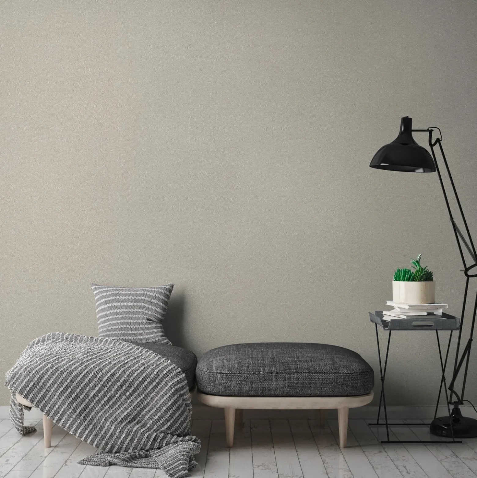 Vliestapete Struktur Beige Silber Metallic 39026-2