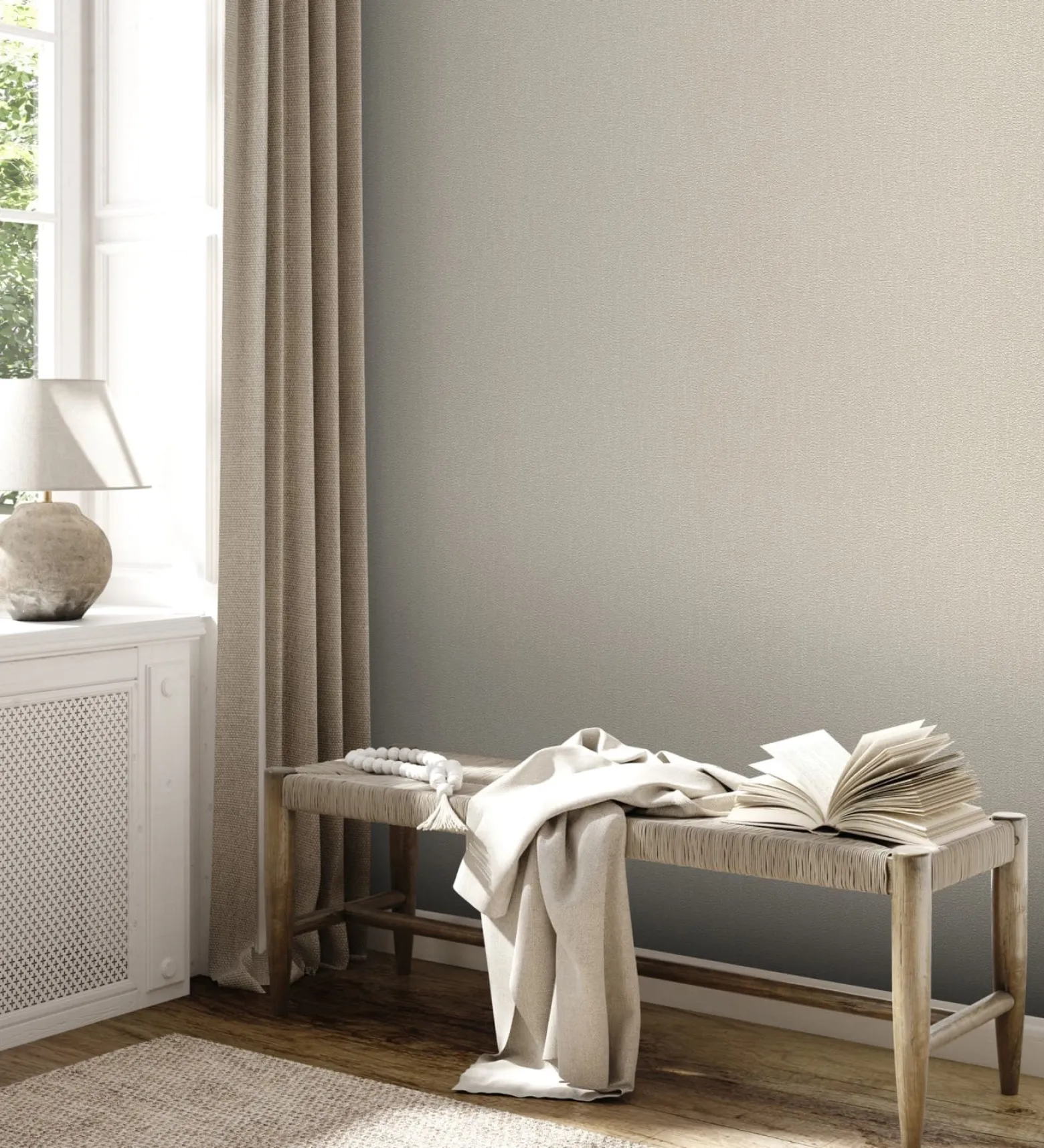 Vliestapete Struktur Beige Silber Metallic 39026-2