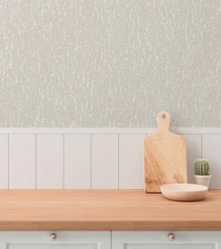 Vliestapete Struktur Floral Grau Creme Glitzer 79095-1