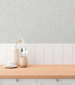 Vliestapete Struktur Floral Hellgrau Glitzer 79095-4