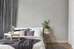 Vliestapete Struktur Grau Silber Metallic 38598-7