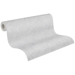 Vliestapete Strukturiert Uni Grau Silber Metallic 39036-2