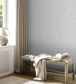 Vliestapete Strukturiert Uni Grau Silber Metallic 39036-2