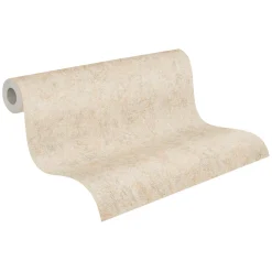 Vliestapete Strukturiert Uni Beige Creme Glanz 39036-1
