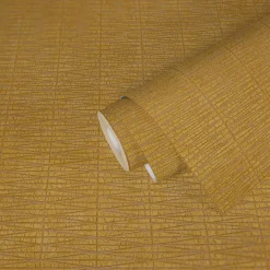 Vliestapete Struktur Linien Gelb Kupfer Metallic 38597-4