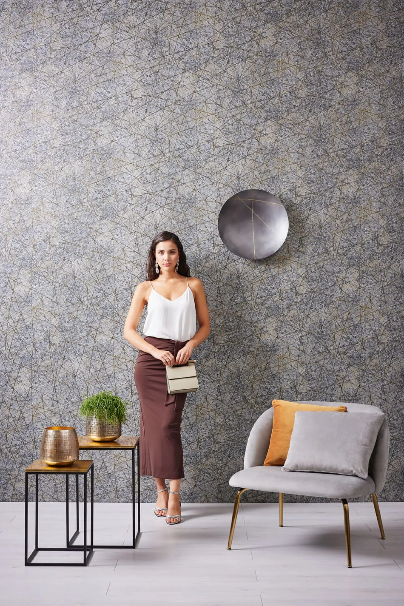 Vliestapete Struktur Metallic Schwarz Gold 39177-4