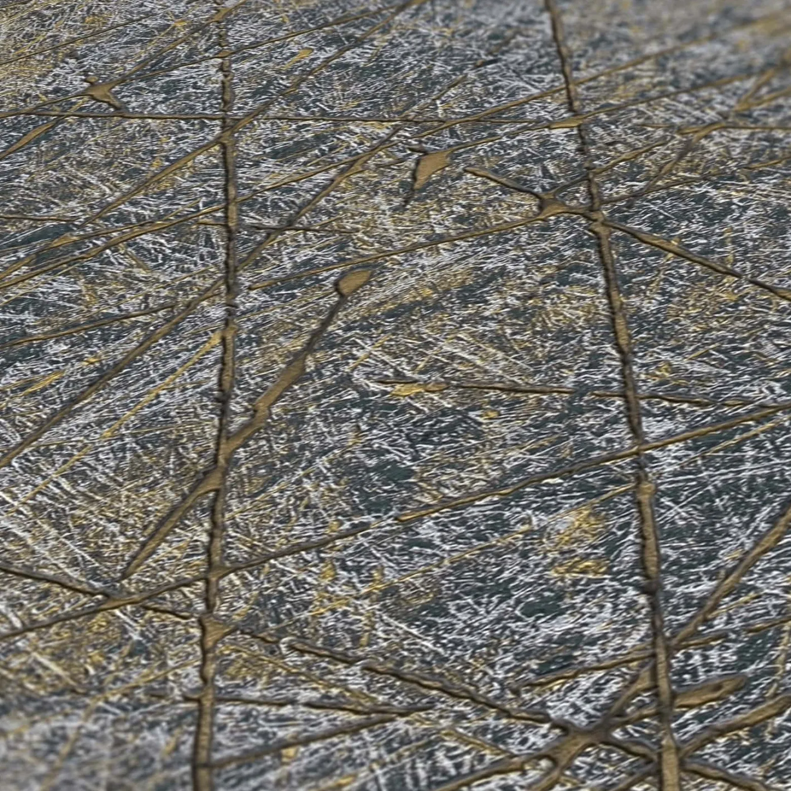 Vliestapete Struktur Metallic Schwarz Gold 39177-4