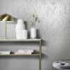 Vliestapete Struktur Shabby Uni Grau Glitzer 86549