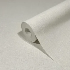 Vliestapete Struktur Textiloptik Uni Creme Weiß 33389