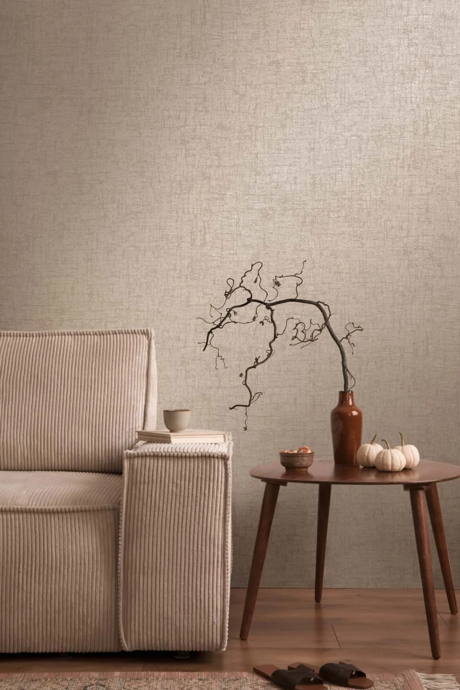 Vliestapete Struktur Used-Look Beige Metallic 39564-3