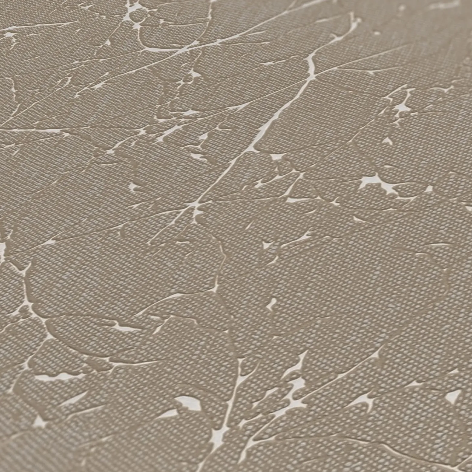 Vliestapete Struktur Zweige Braun Weiß Metallic 38504-2