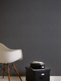 Vliestapete Textil-Design anthrazit silber Glitzer 3443-35