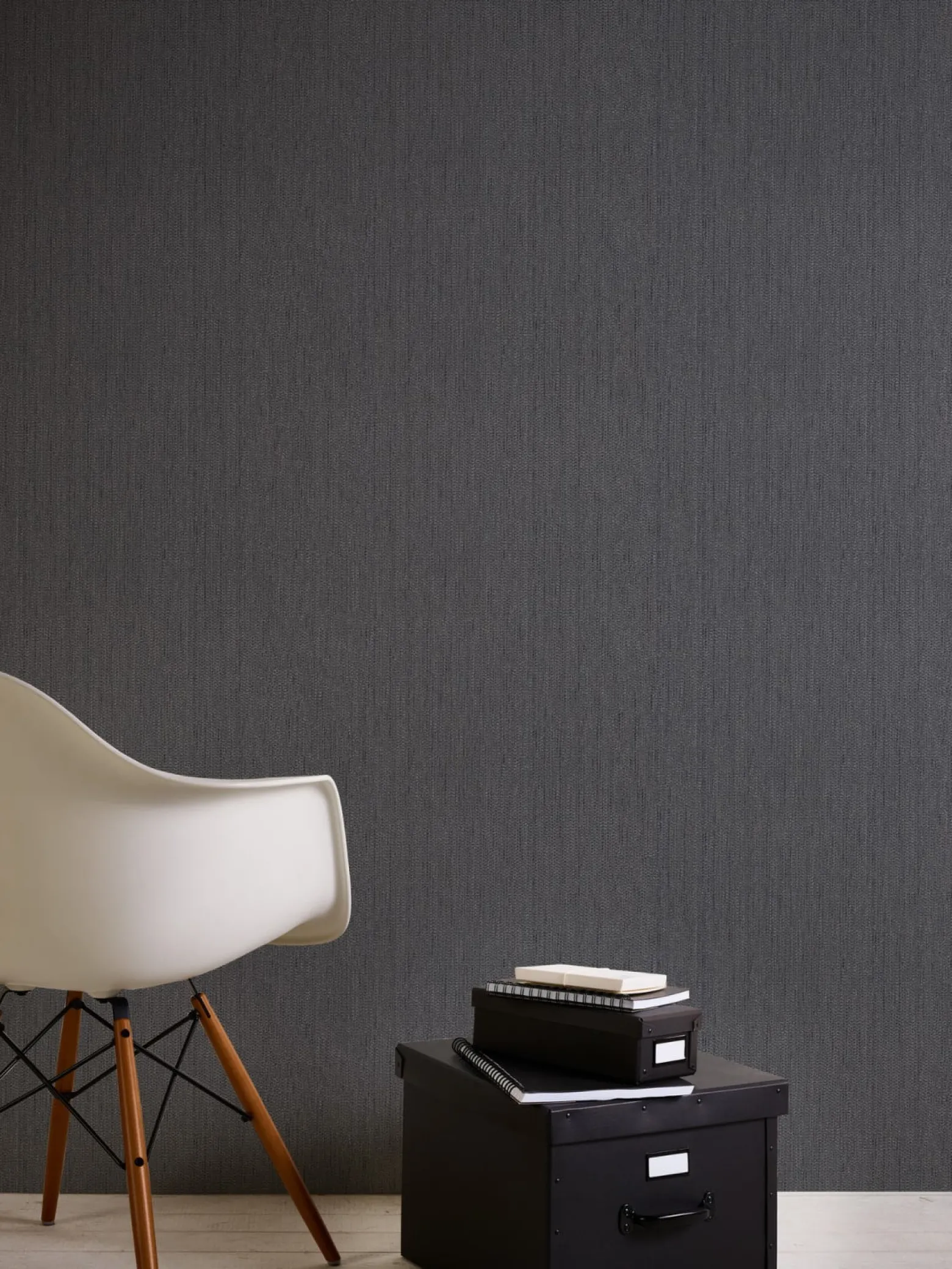 Vliestapete Textil-Design anthrazit silber Glitzer 3443-35