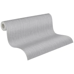 Vliestapete Textil-Design grau silber Glitzer 3443-28