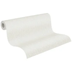 Vliestapete Textil-Design grauweiß silber Glitzer 3443-11