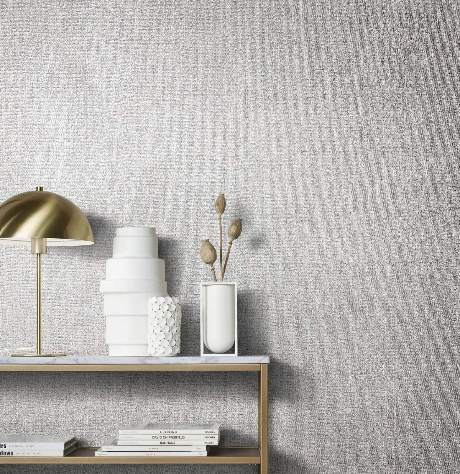 Vliestapete Textil Meliert silber-grün Metallic 85740