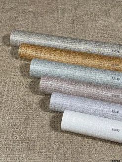 Vliestapete Textil Meliert silber gold Metallic 85736