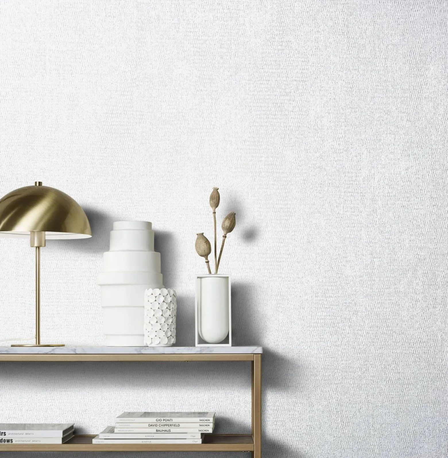 Vliestapete Textil Meliert weiß-grau Metallic 85742