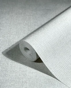 Vliestapete Textil Meliert weiß-grau Metallic 85742