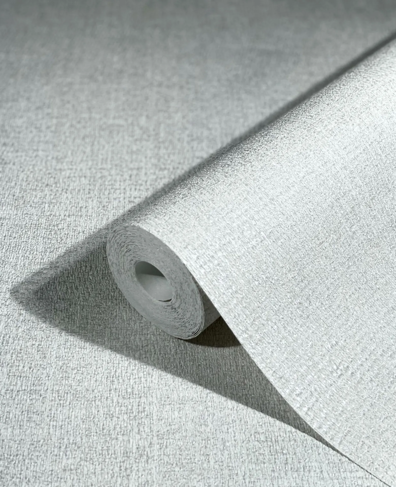 Vliestapete Textil Meliert weiß-grau Metallic 85742