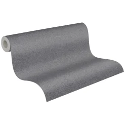 Vliestapete Textiloptik Schwarz Silber Metallic 38662-4