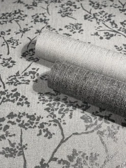 Vliestapete Textil-Optik silber metallic 32707