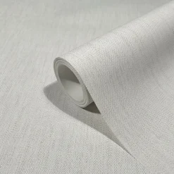 Vliestapete Textil Optik Uni Modern Weiß Beige 47614