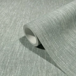 Vliestapete Textil Optik Uni Modern Grün Weiß 47615