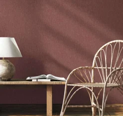 Vliestapete Textil Optik Uni Modern Dunkelrot 47617