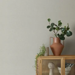 Vliestapete Textiloptik Uni Grün Creme 10463-24