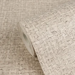 Vliestapete Textil Sisal Optik Creme Grau 79112-3