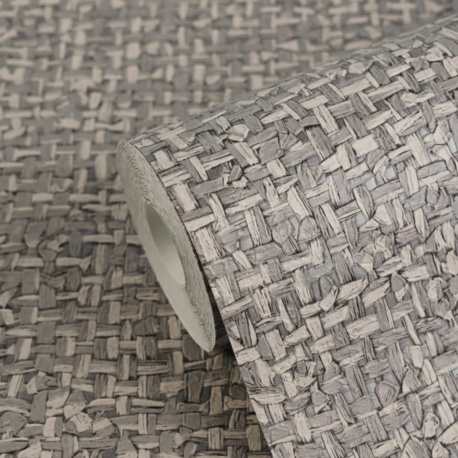 Vliestapete Textil Sisal Optik Dunkelgrau 79112-5