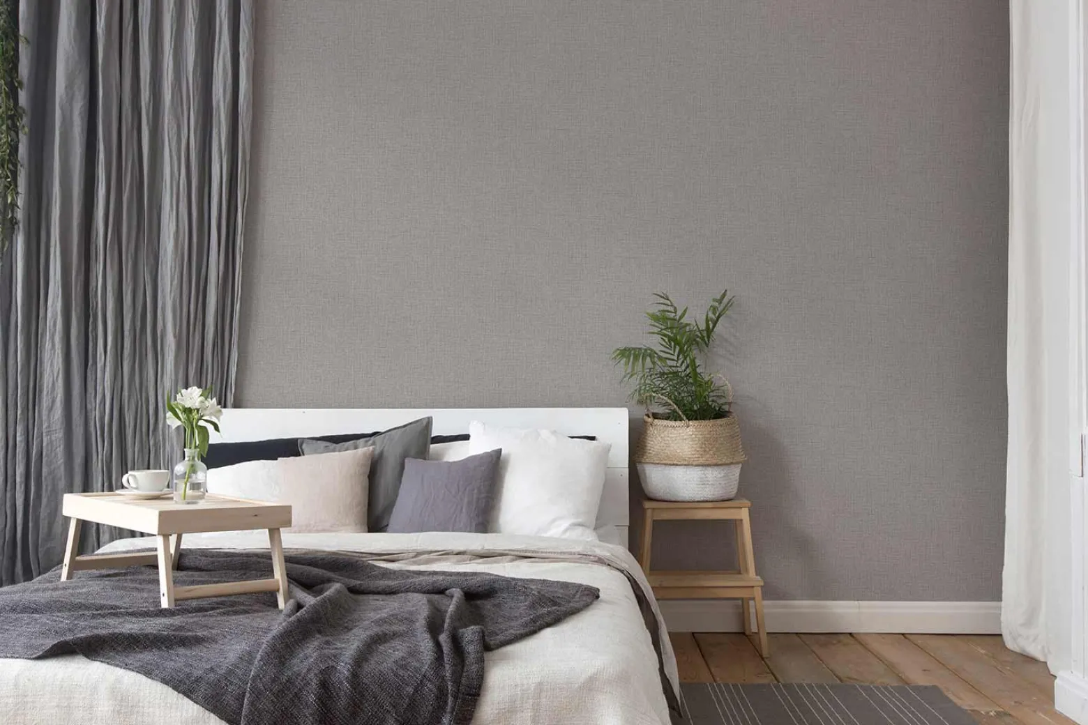 Vliestapete Textil Struktur grau-braun 38528-6