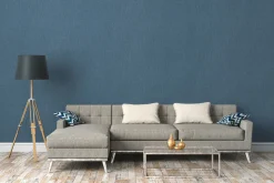 Vliestapete texturiert Uni blau schwarz 37952-1