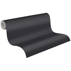 Vliestapete texturiert Uni schwarz 37952-2