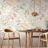 Vliestapete Tropisch Aquarell Creme Bunt 39693-1