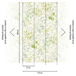 Vliestapete Tropisch Aquarell Creme Grün 39693-2