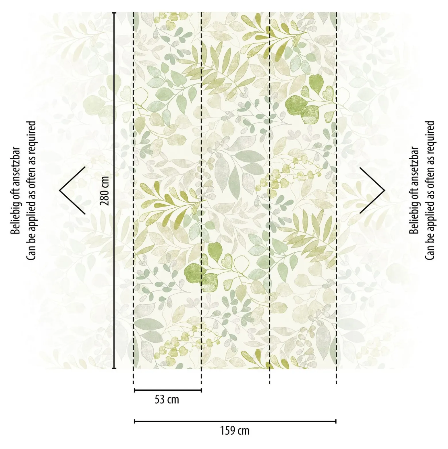 Vliestapete Tropisch Aquarell Creme Grün 39693-2