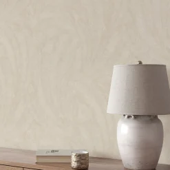 Vliestapete Tropisch Blätter Beige Creme Glitzer 10476-02