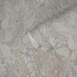 Vliestapete Tropisch Floral Grau Beige Creme 39653-4